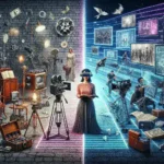 "Virtual production studio featuring advanced technology for real-time rendered environments, revolutionizing the filmmaking process."
