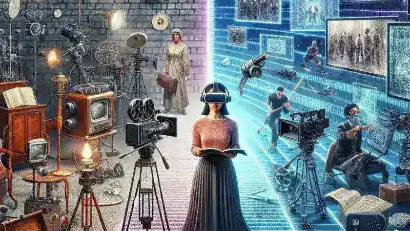 "Virtual production studio featuring advanced technology for real-time rendered environments, revolutionizing the filmmaking process."
