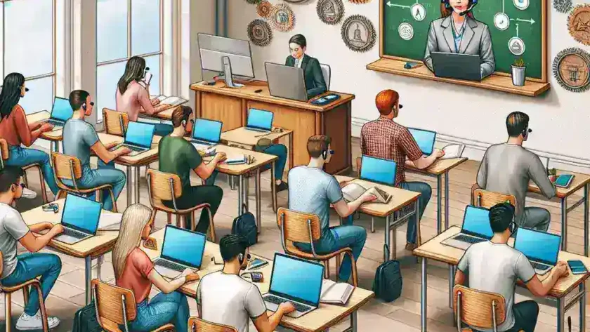 "Remote proctoring technology interface displaying student taking an online exam with secure monitoring tools, illustrating how it eliminates traditional testing requirements."
