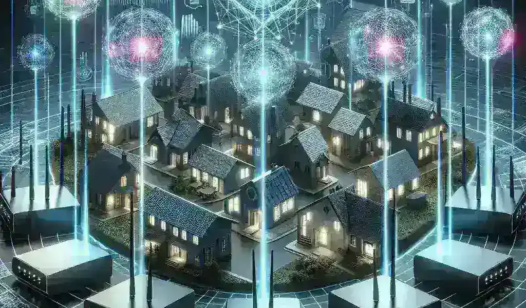 "TP-Link AI-powered mesh Wi-Fi system providing seamless home networking connectivity, showcasing sleek design and advanced technology."