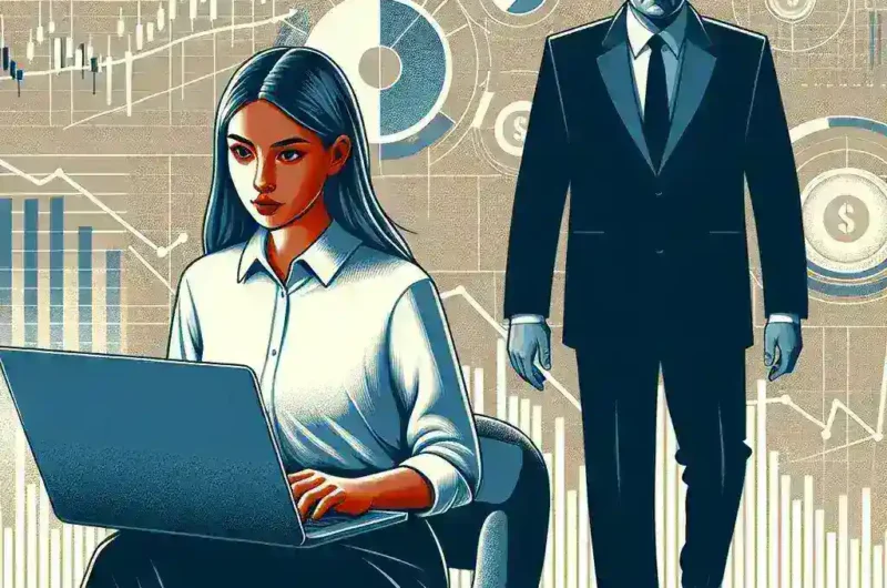 "Image depicting a financial advisor discussing stock market trends with clients, symbolizing the impact of SEBI's crackdown on finfluencers and unauthorized financial advisory services."