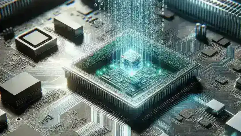 "Embedded AI coprocessors enabling seamless background processing in smart devices, showcasing advanced technology for enhanced performance and efficiency."
