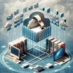 "Two laptops displaying folder-syncing software, illustrating tools for syncing folders between machines in a comprehensive guide."